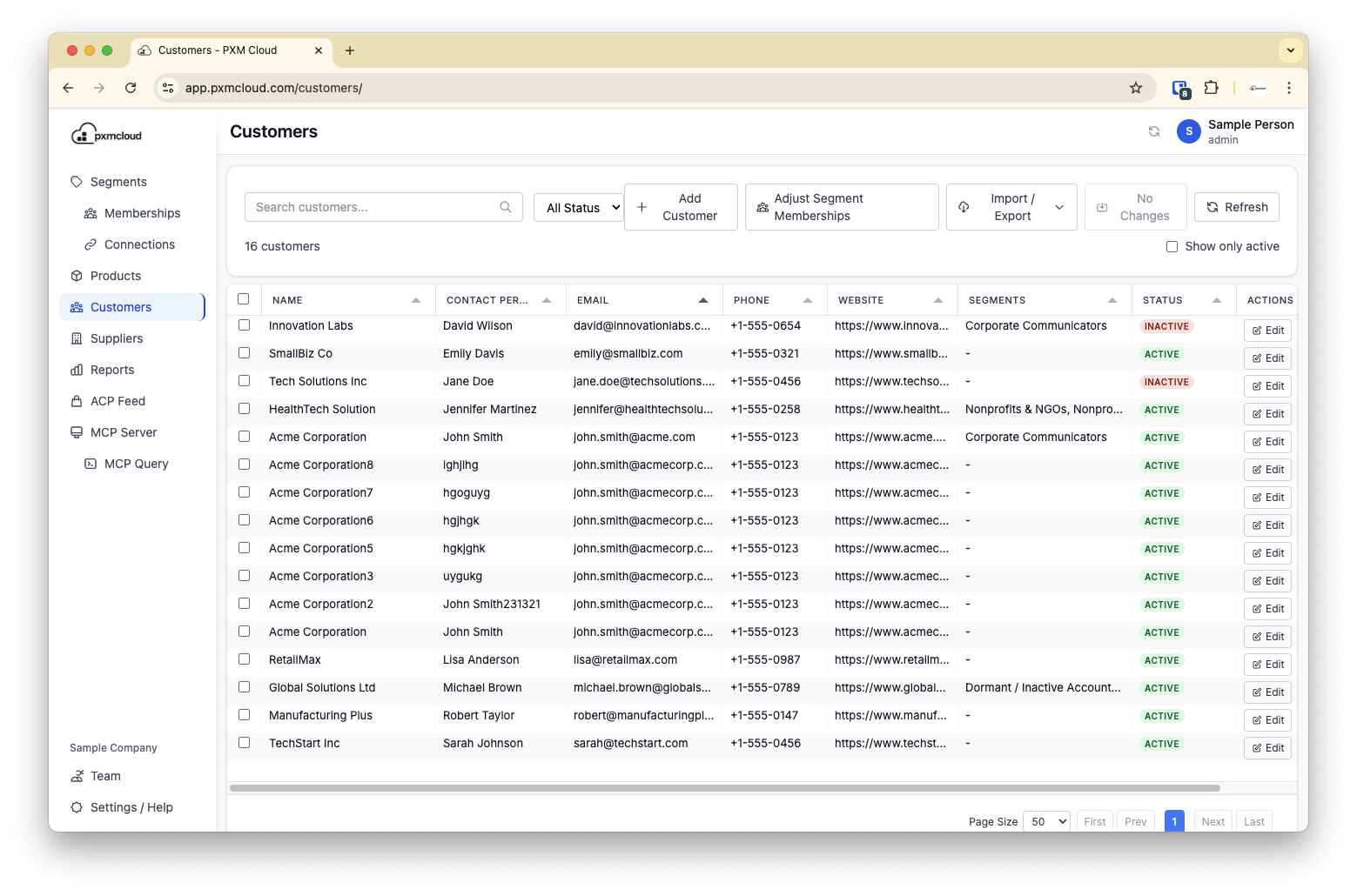 Customer Intelligence Screenshot